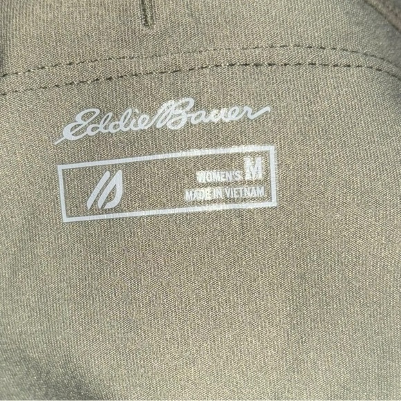 Eddie Bauer Ribbed Moto Olive Green Crop Leggings Women’s M Hiking Outdoor Pants - Picture 6 of 12